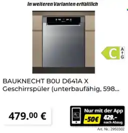 MediaMarkt BAUKNECHT BOU D641A X Geschirrspüler Angebot