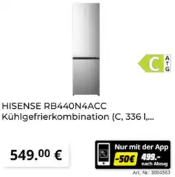 MediaMarkt HISENSE RB440N4ACC Kühlgefrierkombination Angebot