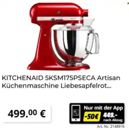 MediaMarkt KITCHENAID 5KSM175PSECA Artisan Küchenmaschine Liebesapfelrot... Angebot