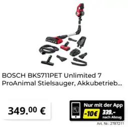 MediaMarkt BOSCH BKS711PET Unlimited 7 ProAnimal Stielsauger Angebot