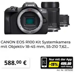 MediaMarkt CANON EOS R100 Kit Systemkamera mit Objektiv 18-45 mm Angebot