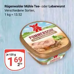 Globus Rügenwalder Mühle Tee- oder Leberwurst Angebot