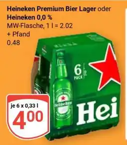 Globus Heineken Premium Bier Lager oder Heineken 0,0 % Angebot