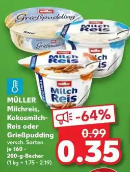 Kaufland MÜLLER Milchreis, Kokosmilch-Reis oder Grießpudding Angebot