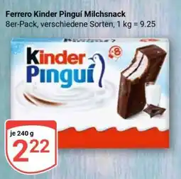 Globus Ferrero Kinder Pinguí Milchschnack Angebot