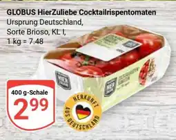 Globus GLOBUS HierZuliebe Cocktailrispentomaten Angebot