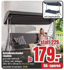 B1 Discount Baumarkt Hollywoodschaukel Sophia Angebot