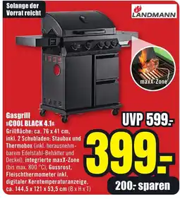 B1 Discount Baumarkt LANDMANN Gasgrill COOL BLACK 4.1 Angebot