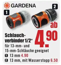 B1 Discount Baumarkt GARDENA Schlauchverbinder 1/2" Angebot