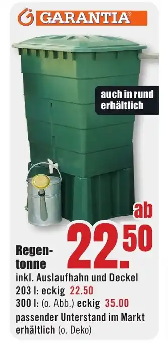 B1 Discount Baumarkt GARANTIA Regentonne Angebot