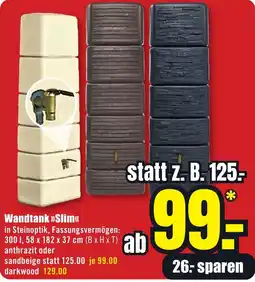 B1 Discount Baumarkt Wandtank Slim Angebot