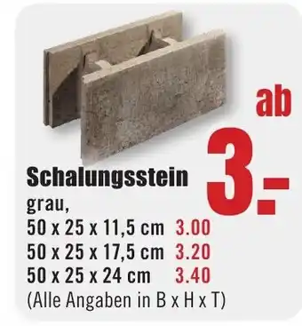 B1 Discount Baumarkt Schalungsstein Angebot