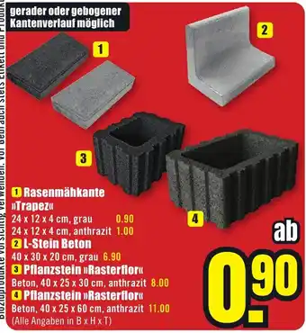 B1 Discount Baumarkt Rasenmähkante Trapez Angebot