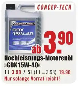 B1 Discount Baumarkt CONCEP-TECH Hochleistungs-Motorenöl GDX 15W-40 Angebot