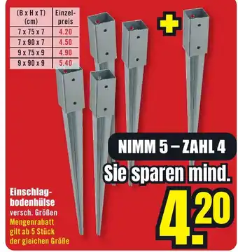B1 Discount Baumarkt Einschlagbodenhülse Angebot