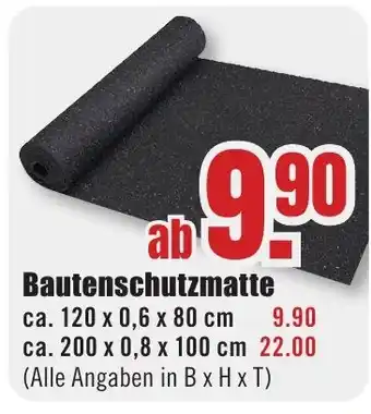 B1 Discount Baumarkt Bautenschutzmatte Angebot