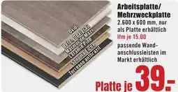 B1 Discount Baumarkt Arbeitsplatte/ Mehrzweckplatte Angebot