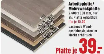 B1 Discount Baumarkt Arbeitsplatte/ Mehrzweckplatte Angebot