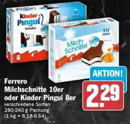 AEZ Ferrero Milchschnitte 10er oder Kinder Pingui 8er Angebot