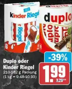 AEZ Duplo oder Kinder Riegel Angebot