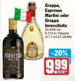 AEZ Grappa, Espresso Martini oder Grappa Invecchiata Angebot