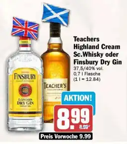 AEZ Teachers Highland Cream Sc.Whisky oder Finsbury Dry Gin Angebot