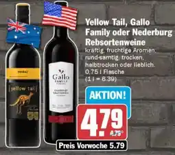 AEZ Yellow Tail, Gallo Family oder Nederburg Rebsortenweine Angebot