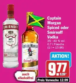 AEZ Captain Morgan Spiced oder Smirnoff Vodka Angebot