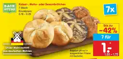 Netto Marken-Discount BACK STUBE Kaiser-, Mohn- oder Sesambrötchen Angebot