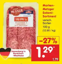 Netto Marken-Discount Marken- Metzger Salami- Sortiment Angebot