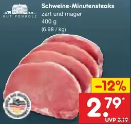 Netto Marken-Discount GUT PONHOLZ Schweine-Minutensteaks Angebot