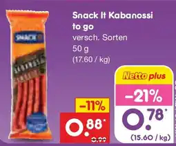 Netto Marken-Discount Snack It Kabanossi to go Angebot