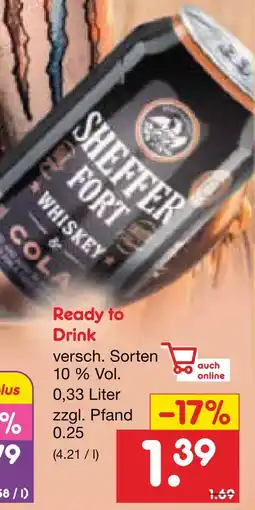 Netto Marken-Discount Sheffer fort ready to drink Angebot