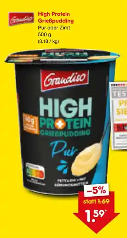 Netto Marken-Discount Grandiso high protein grießpudding pur Angebot