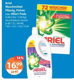 V Markt Ariel waschmittel flüssig Angebot