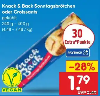 Netto Marken-Discount Knack & Back Sonntagsbrötchen oder Croissants Angebot