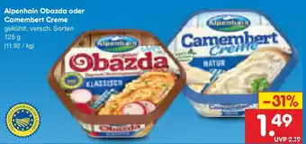 Netto Marken-Discount Alpenhain Obazda oder Camembert Creme Angebot