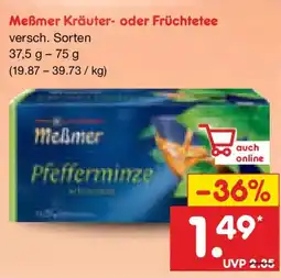 Netto Marken-Discount Meẞmer Kräuter- oder Früchtetee Angebot