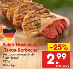 Netto Marken-Discount Puten-Hacksteak „Texas-Barbecue" Angebot