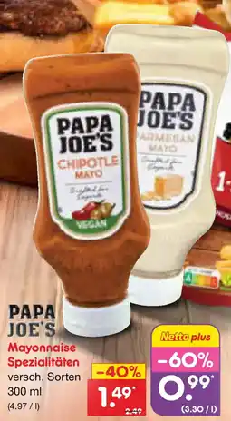 Netto Marken-Discount PAPA JOE'S Mayonnaise Spezialitäten Angebot