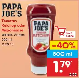 Netto Marken-Discount PAPA JOE'S Tomaten Ketchup oder Mayonnaise Angebot