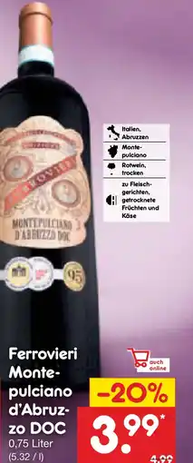Netto Marken-Discount Ferrovieri Montepulciano d'Abruzzo DOC Angebot