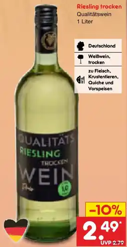 Netto Marken-Discount Riesling trocken Qualitätswein Angebot