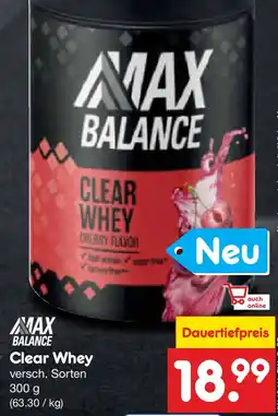 Netto Marken-Discount MAX BALANCE Clear Whey Angebot