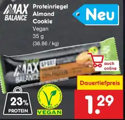 Netto Marken-Discount Max balance Proteinriegel Almond Cookie Angebot