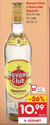 Netto Marken-Discount Havana Club 3 Anos oder Especial Angebot