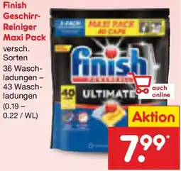 Netto Marken-Discount Finish Geschirr Reiniger Maxi Pack Angebot
