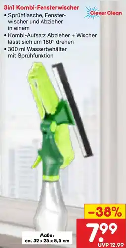 Netto Marken-Discount Clever Clean 3in1 Kombi-Fensterwischer Angebot