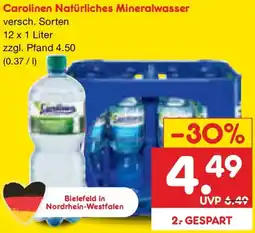 Netto Marken-Discount Carolinen Natürliches Mineralwasser Angebot