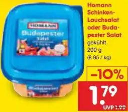 Netto Marken-Discount Homann Schinken Lauchsalat oder Budapester Salat Angebot